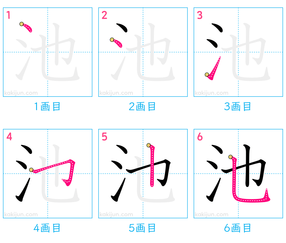 「池」の書き順（画数）