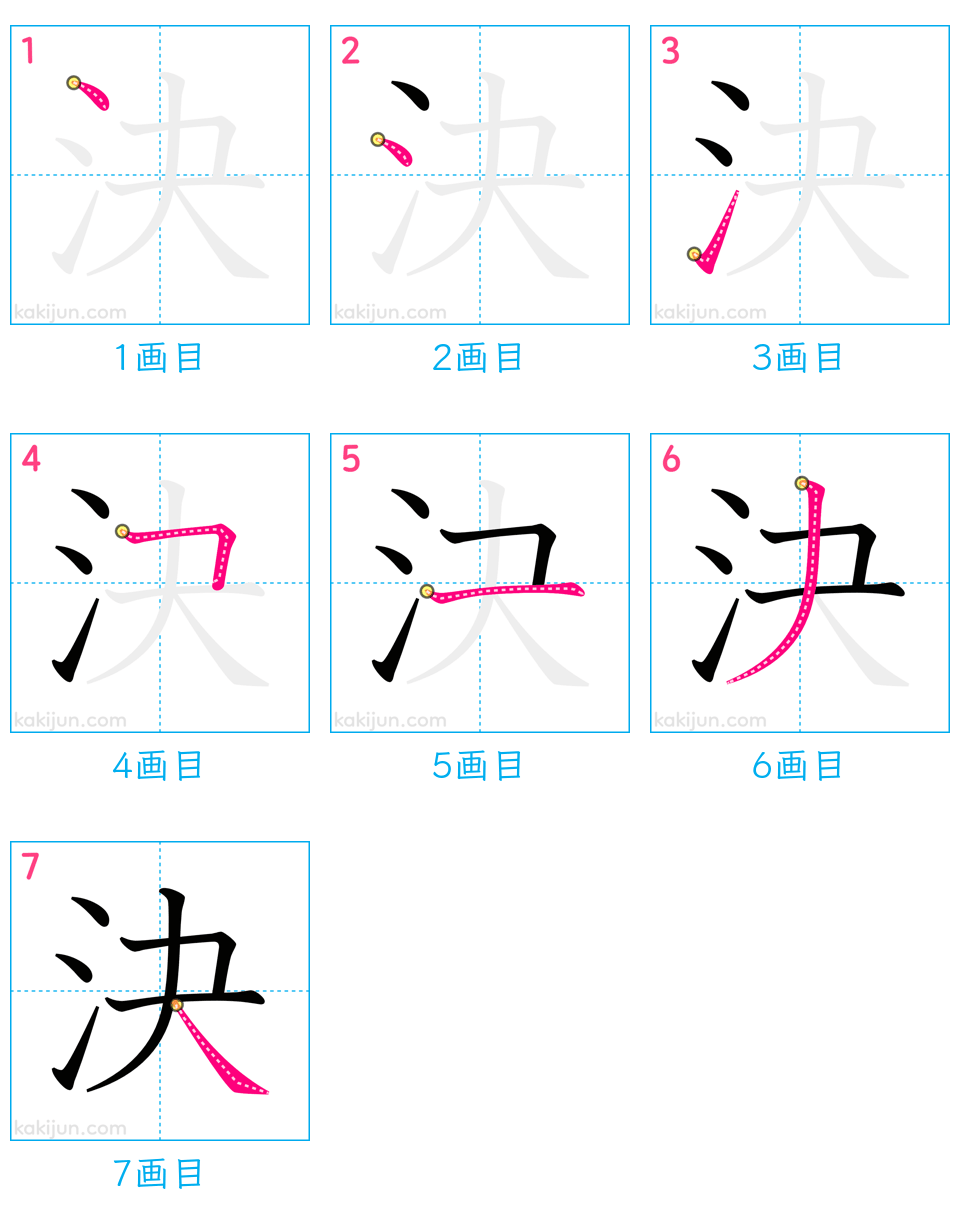 「決」の書き順（画数）