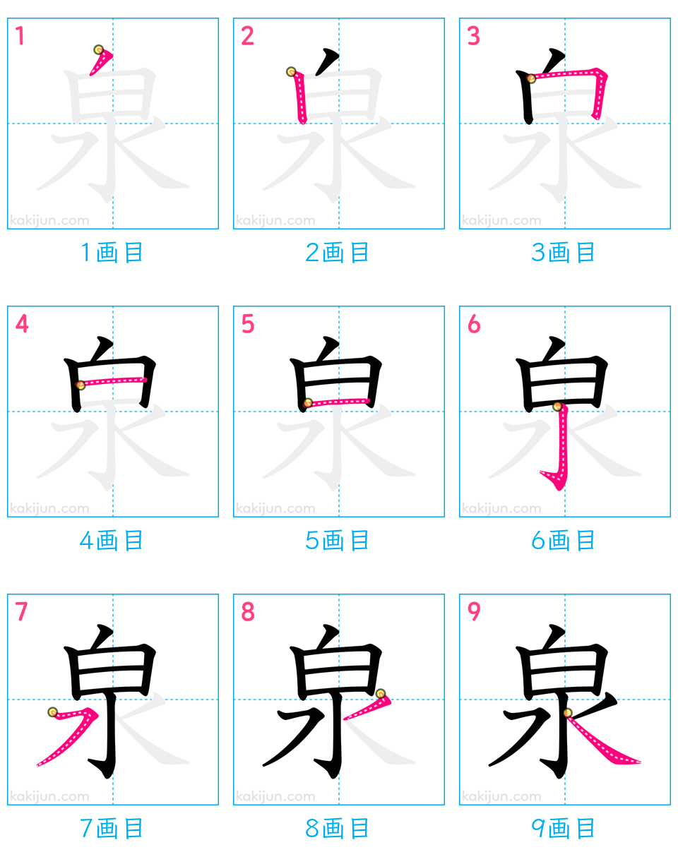 「泉」の書き順（画数）