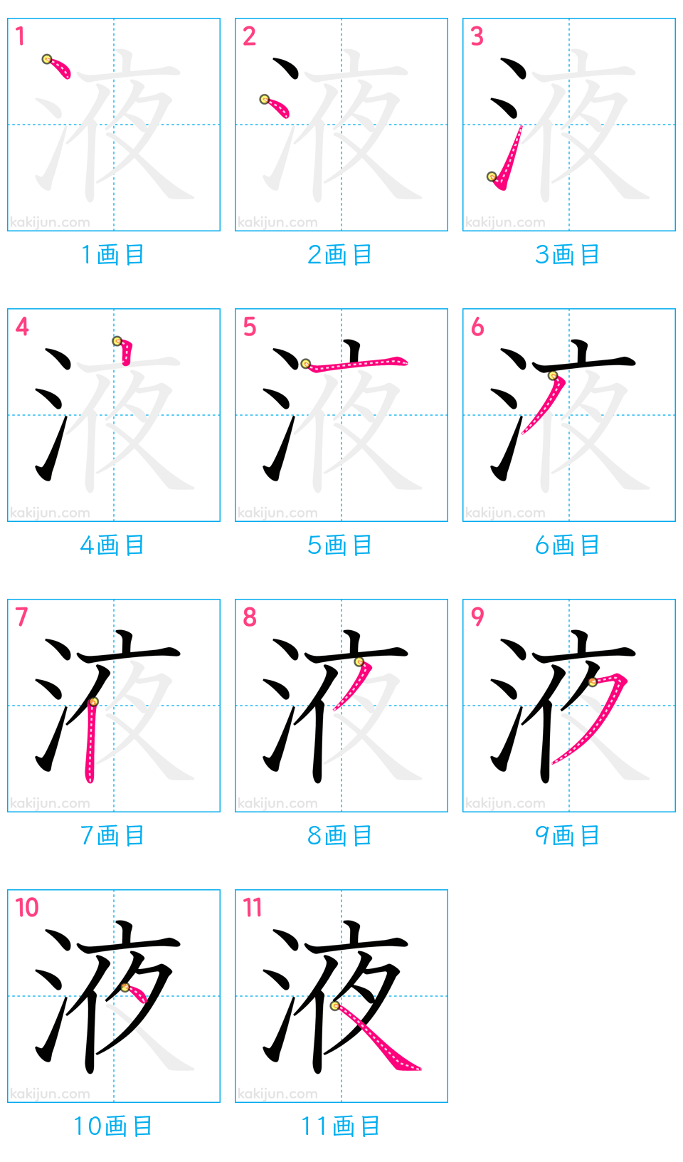 「液」の書き順（画数）