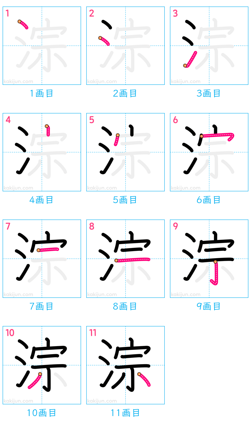 「淙」の書き順（画数）