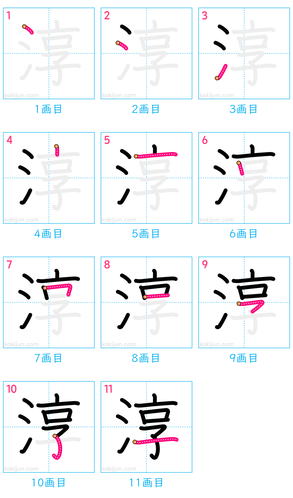 「淳」の書き順（画数）