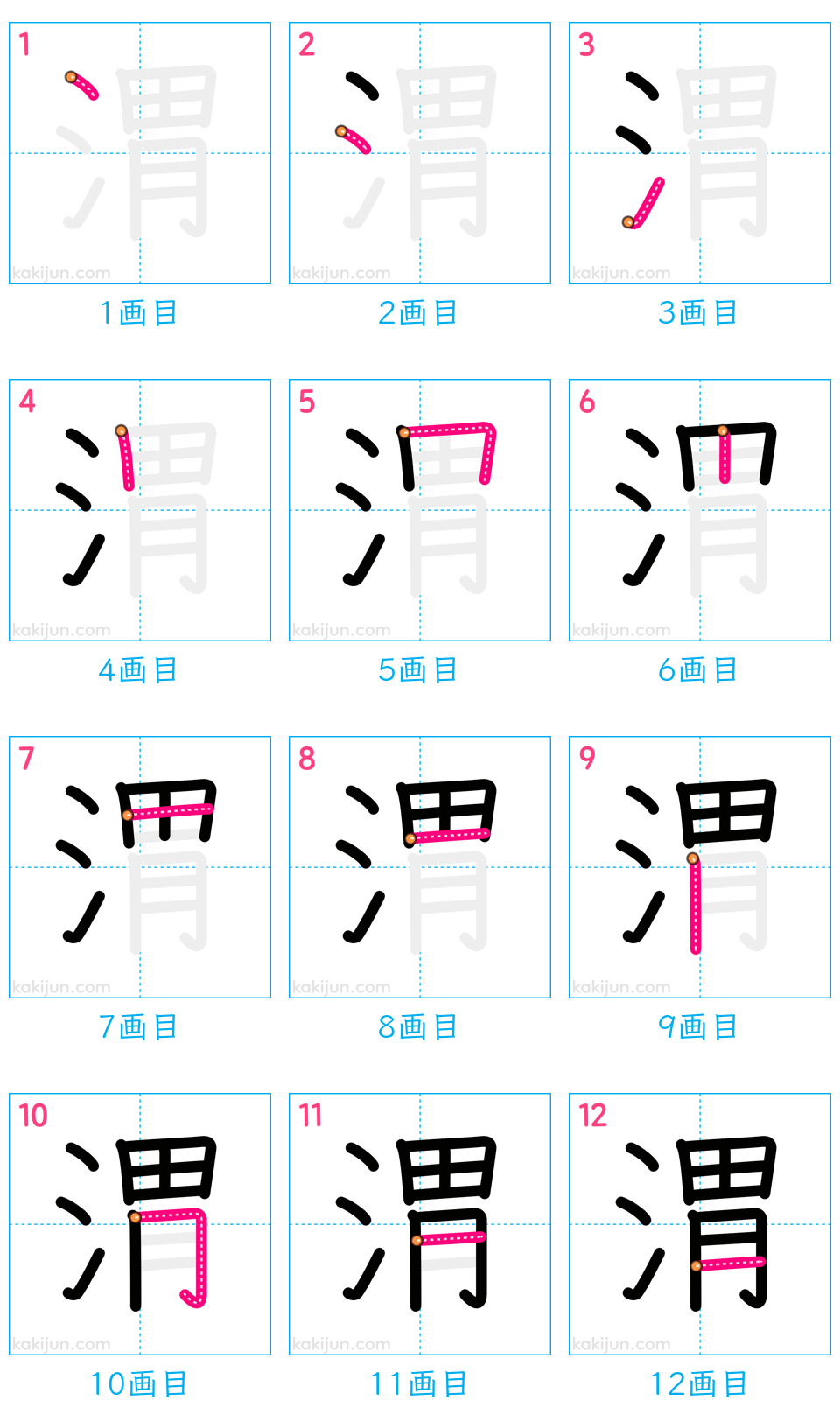 「渭」の書き順（画数）