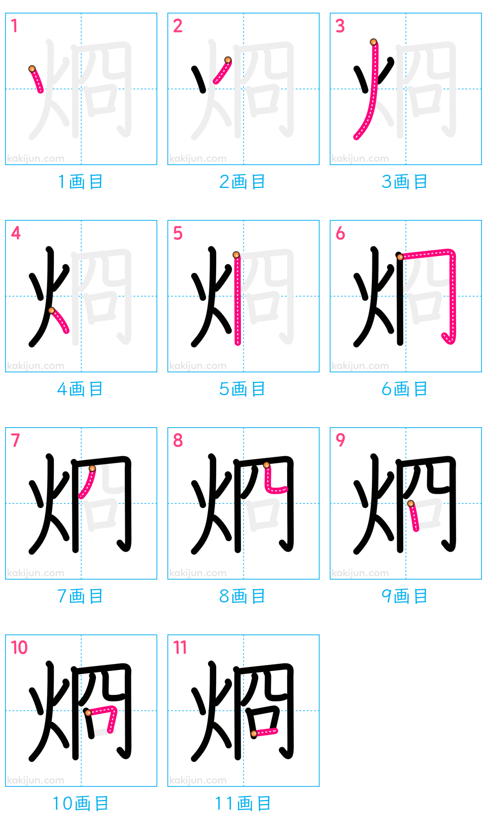 「烱」の書き順（画数）