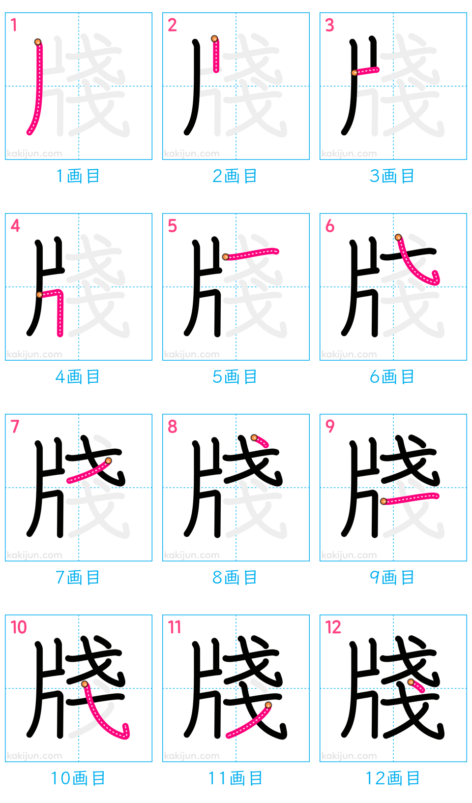 「牋」の書き順（画数）