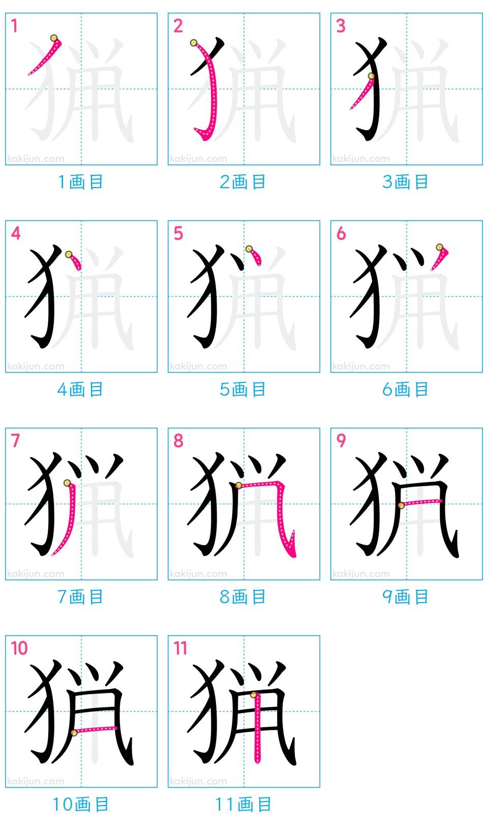 「猟」の書き順（画数）