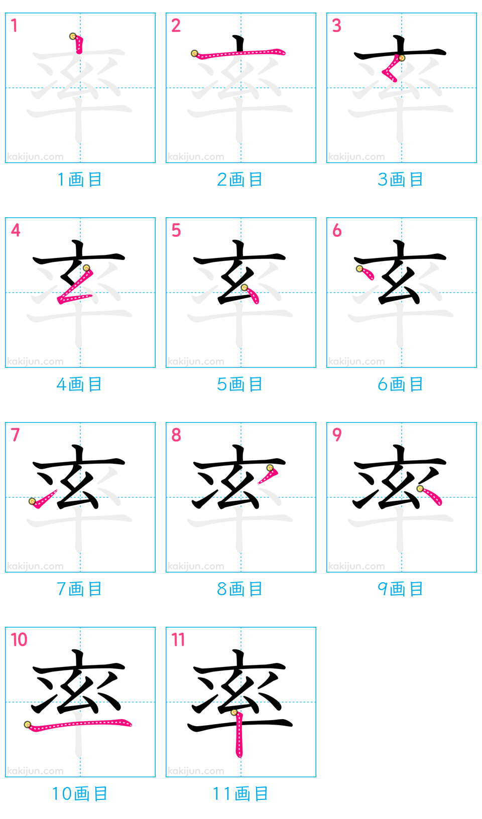 「率」の書き順（画数）