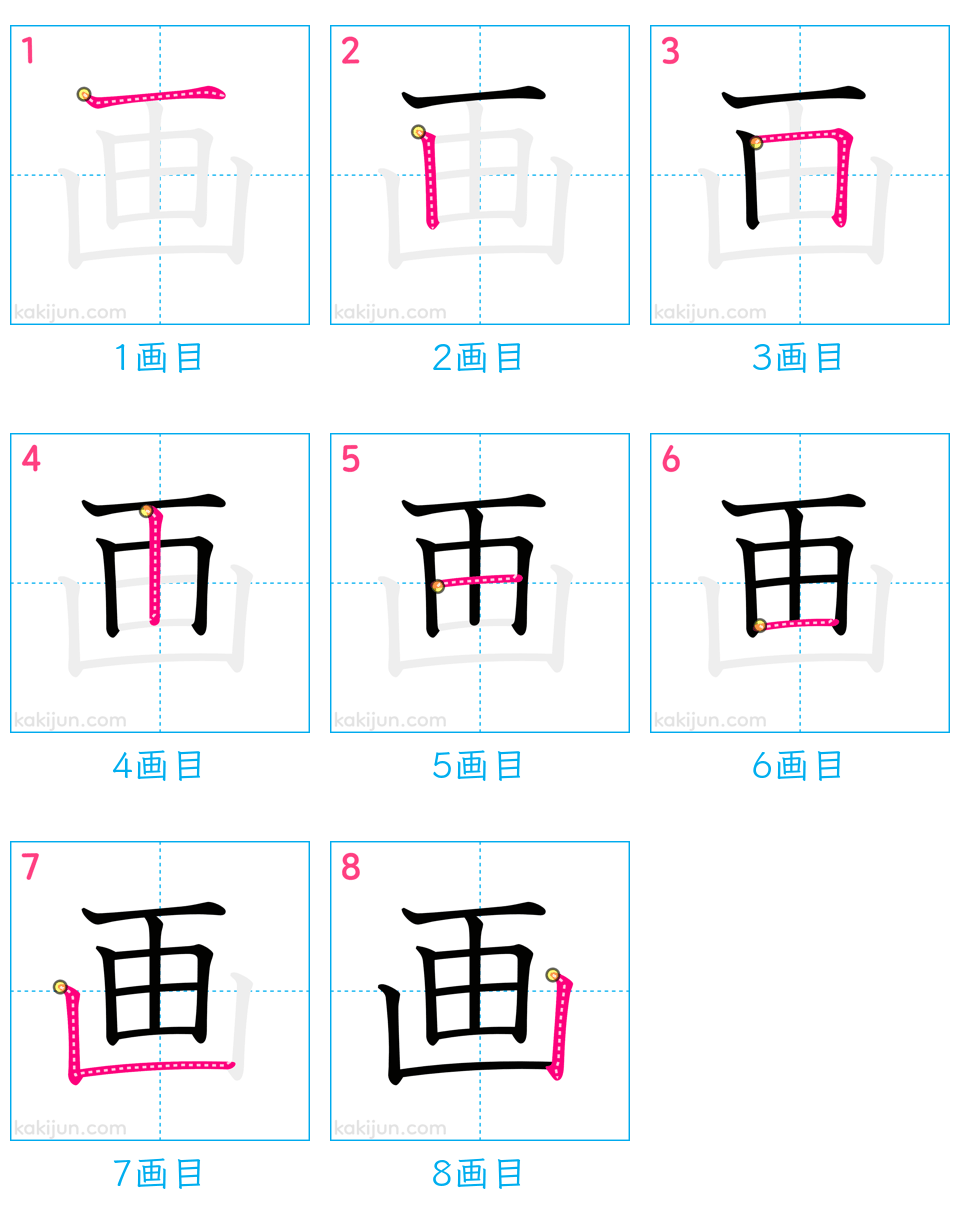 「画」の書き順（画数）