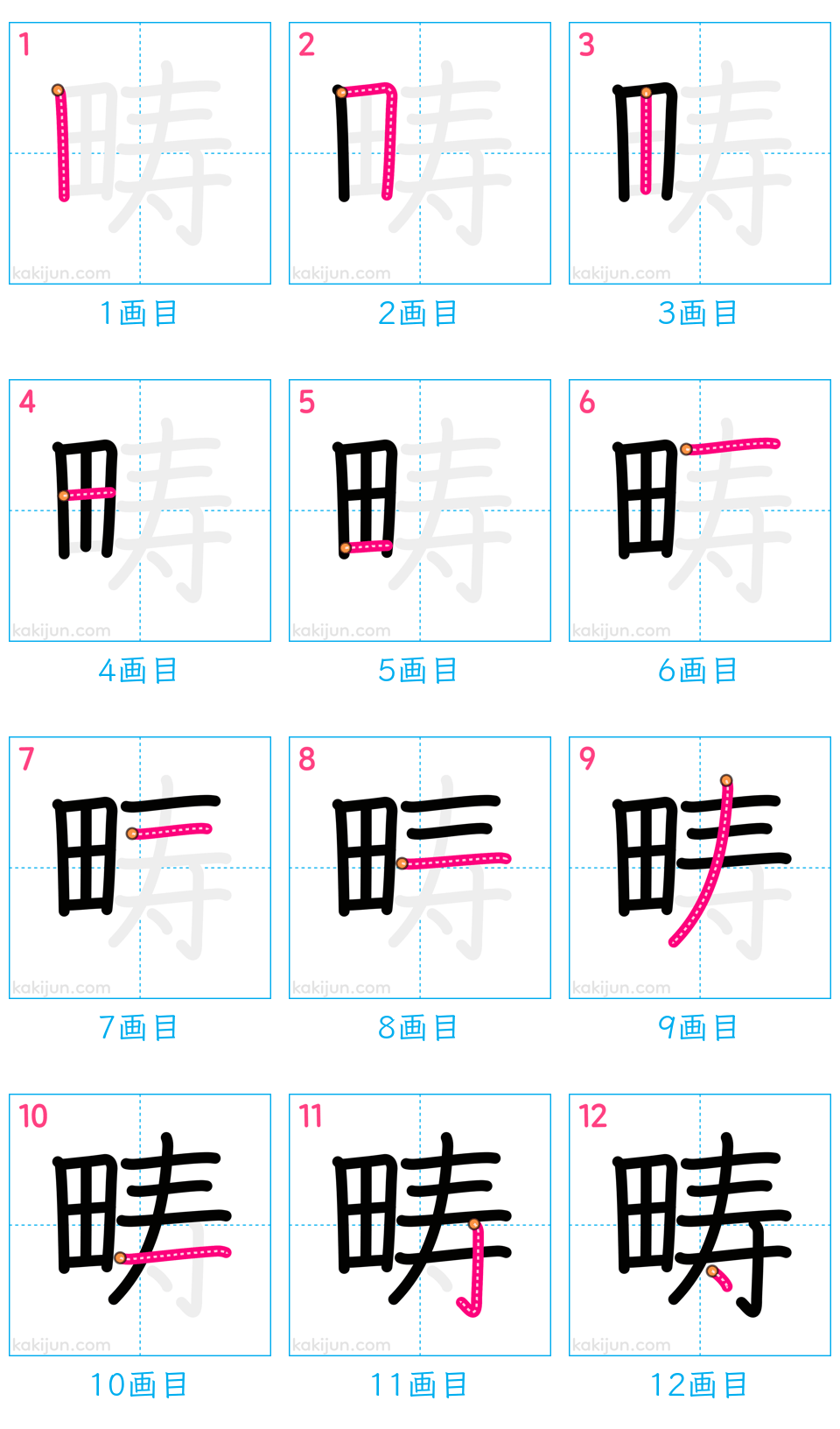 「畴」の書き順（画数）