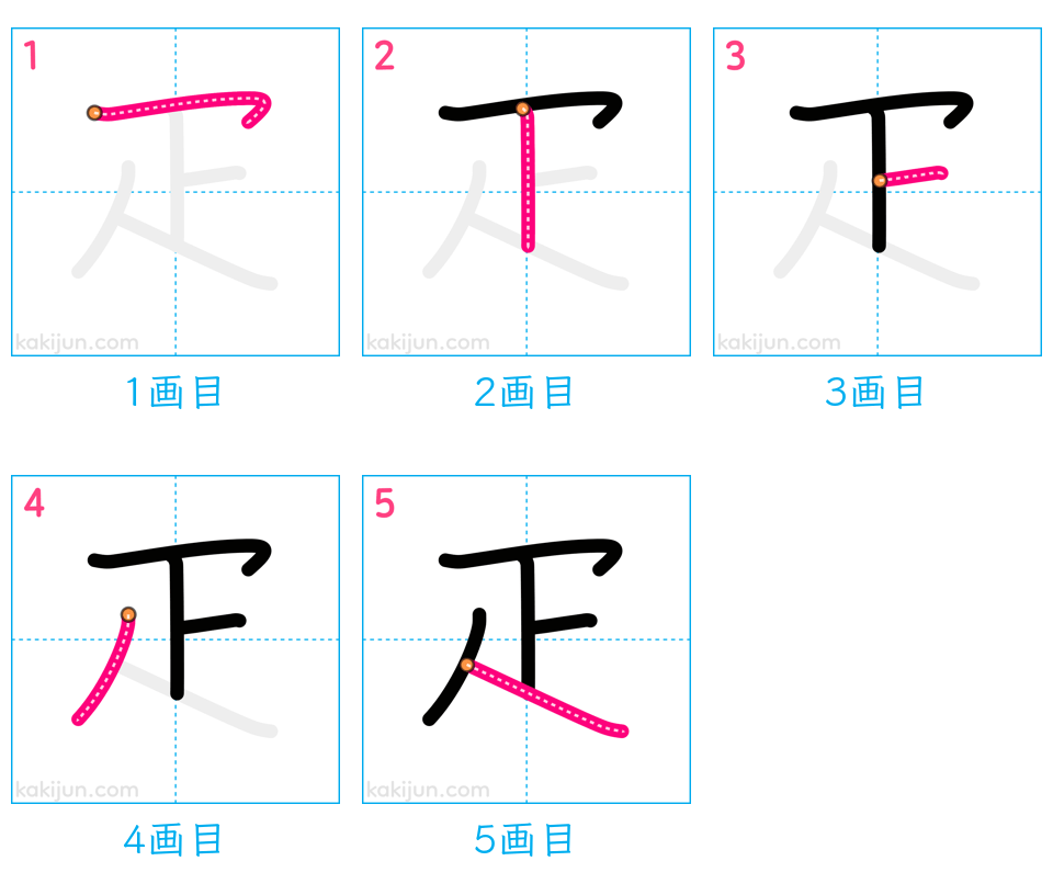 「疋」の書き順（画数）