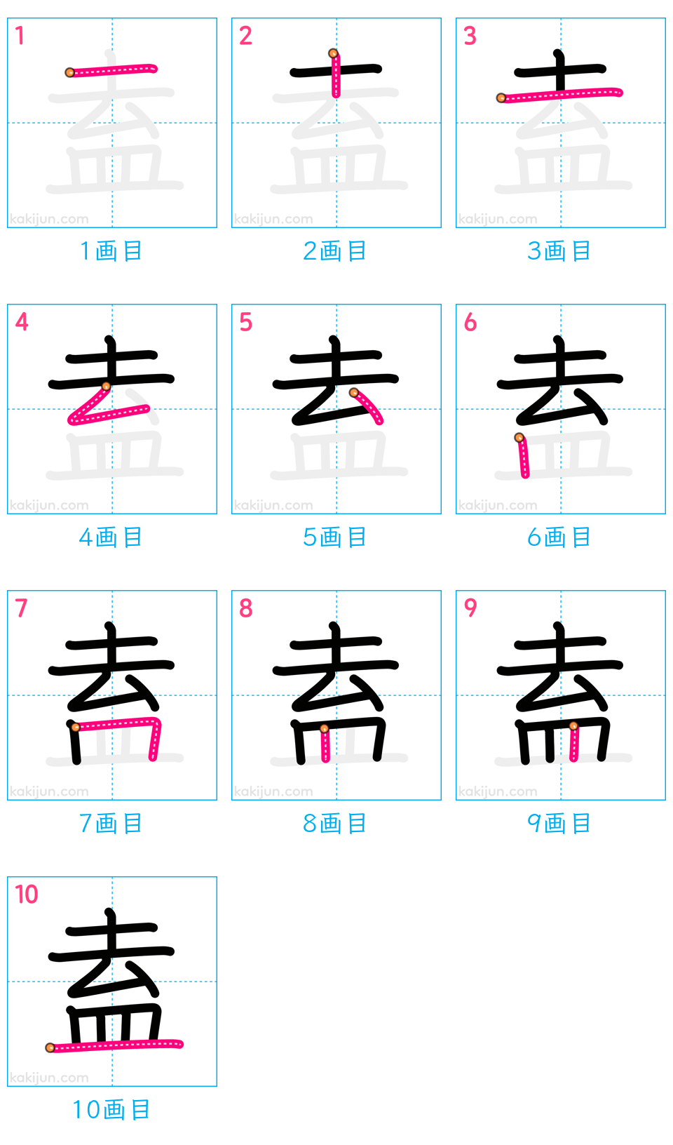 「盍」の書き順（画数）