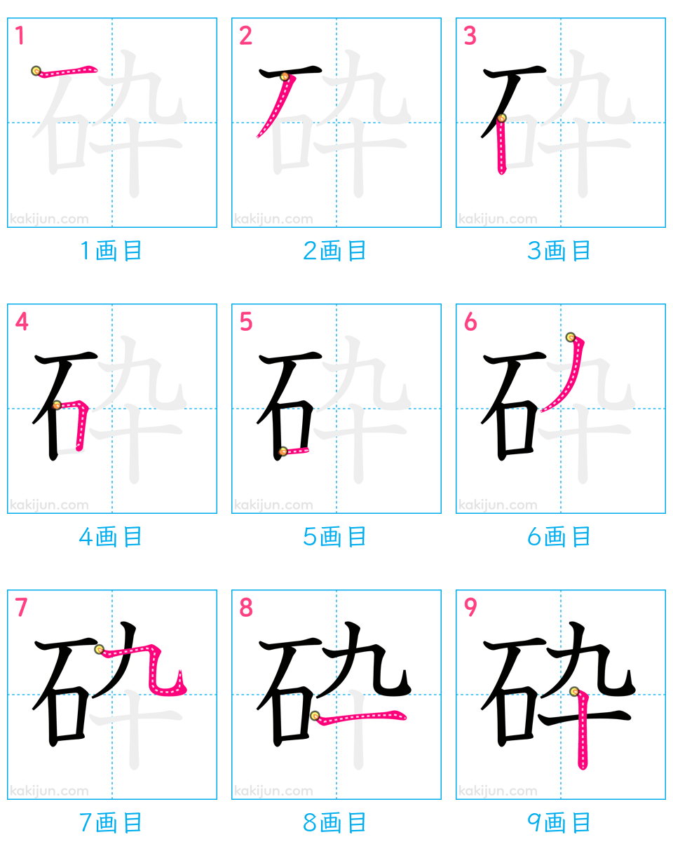 「砕」の書き順（画数）