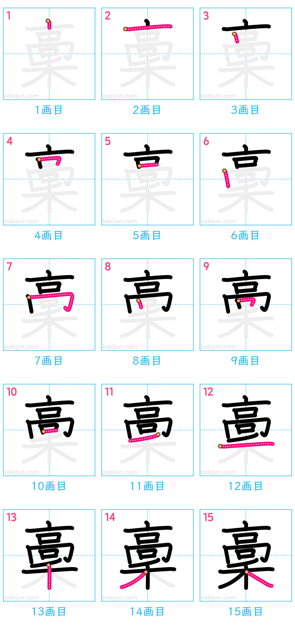 「稾」の書き順（画数）