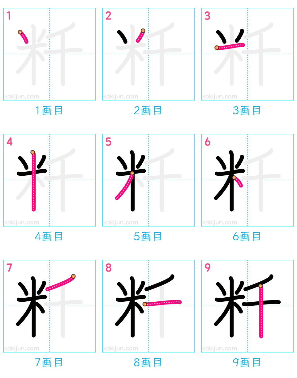 「粁」の書き順（画数）