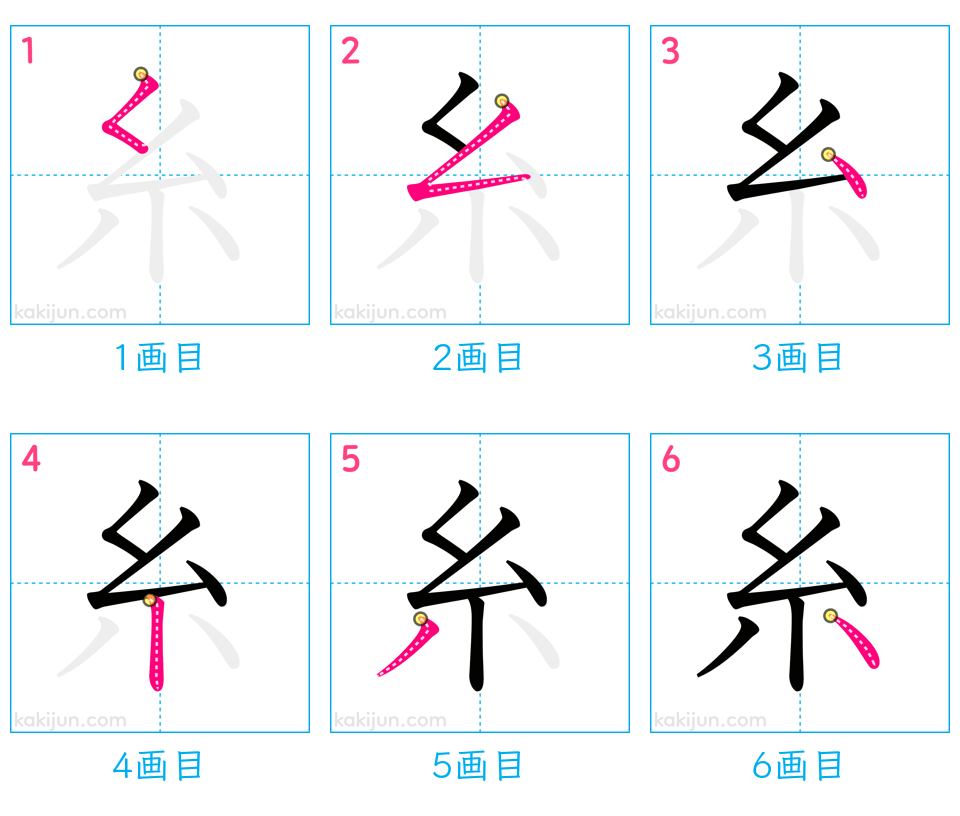 「糸」の書き順（画数）