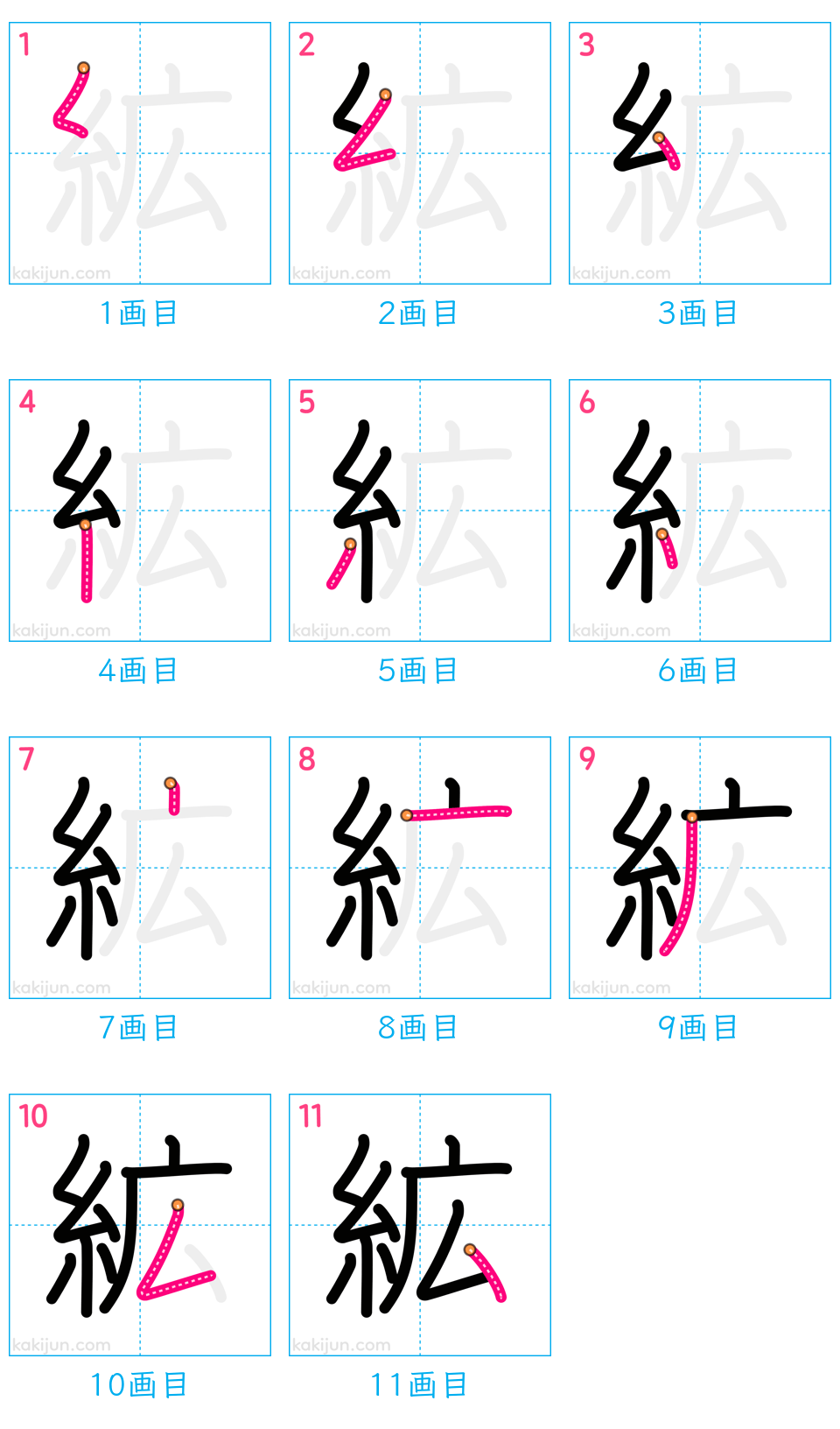 「絋」の書き順（画数）