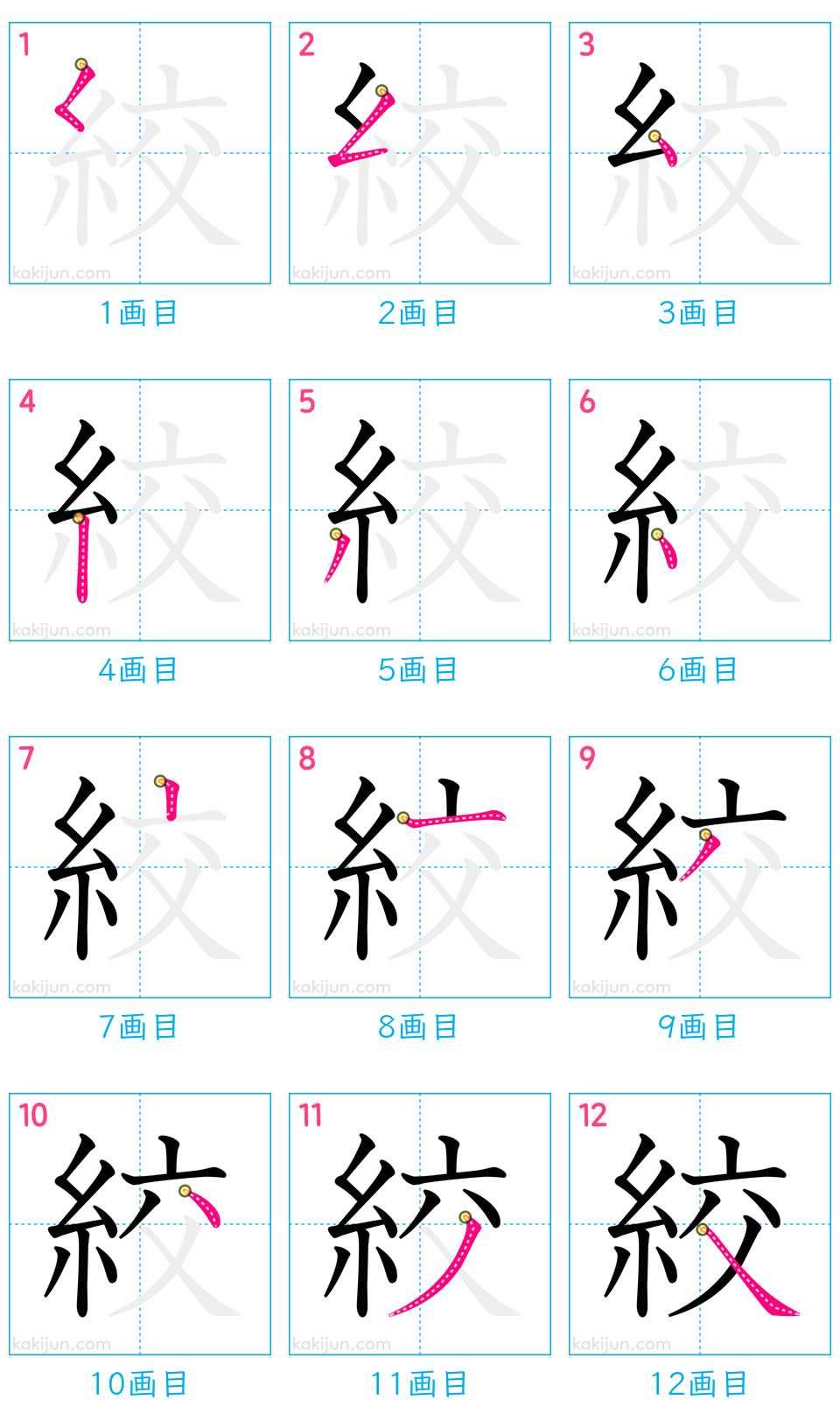 「絞」の書き順（画数）