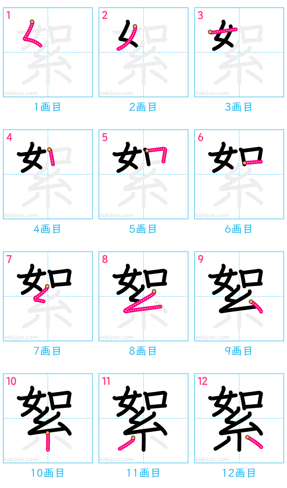 「絮」の書き順（画数）