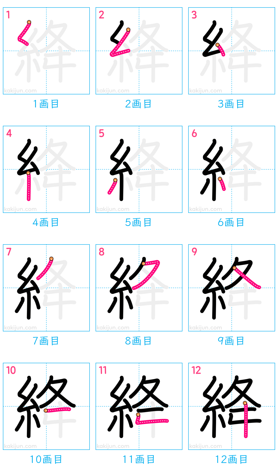 「絳」の書き順（画数）