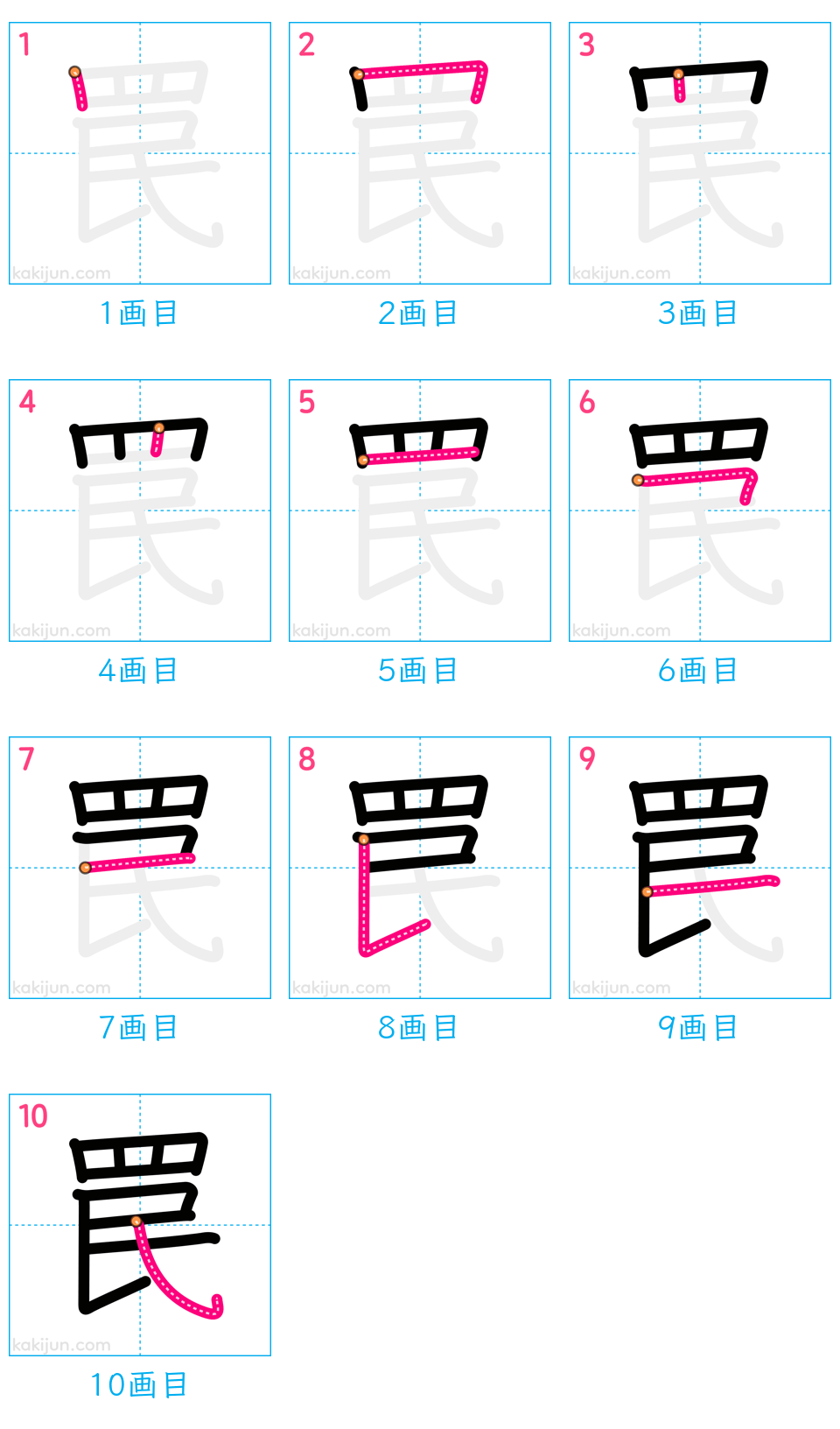 「罠」の書き順（画数）