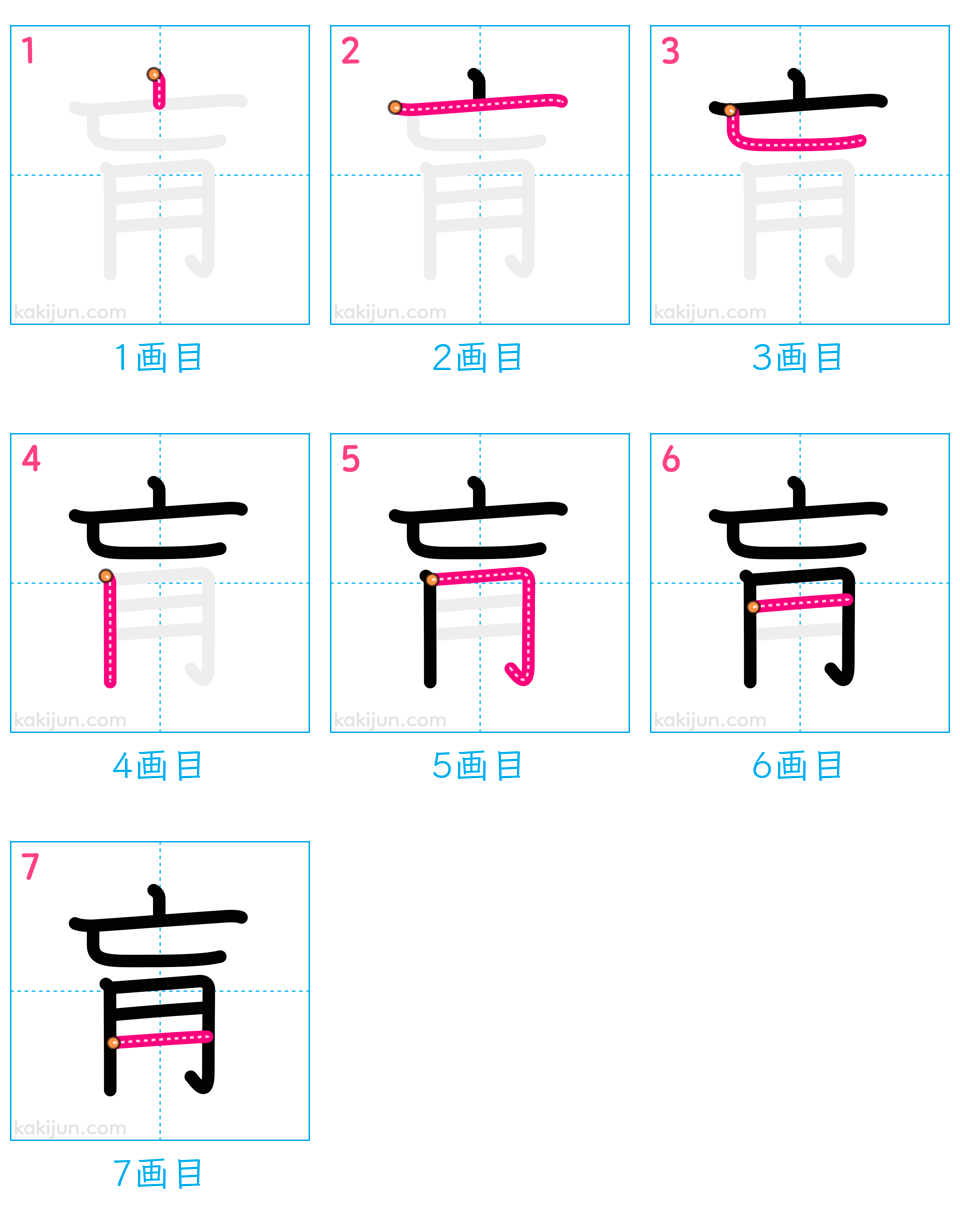 「肓」の書き順（画数）