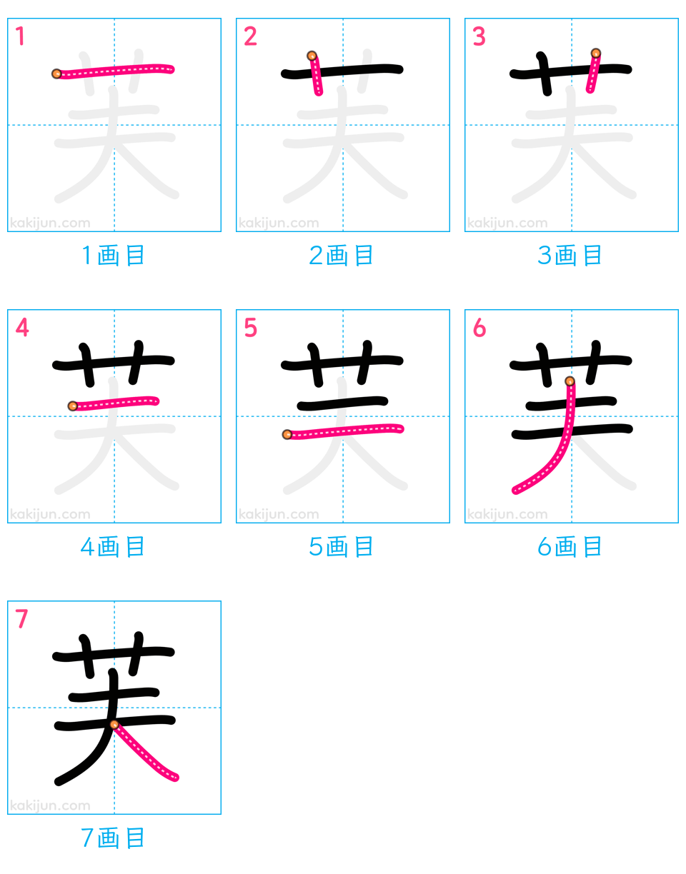 「芙」の書き順（画数）