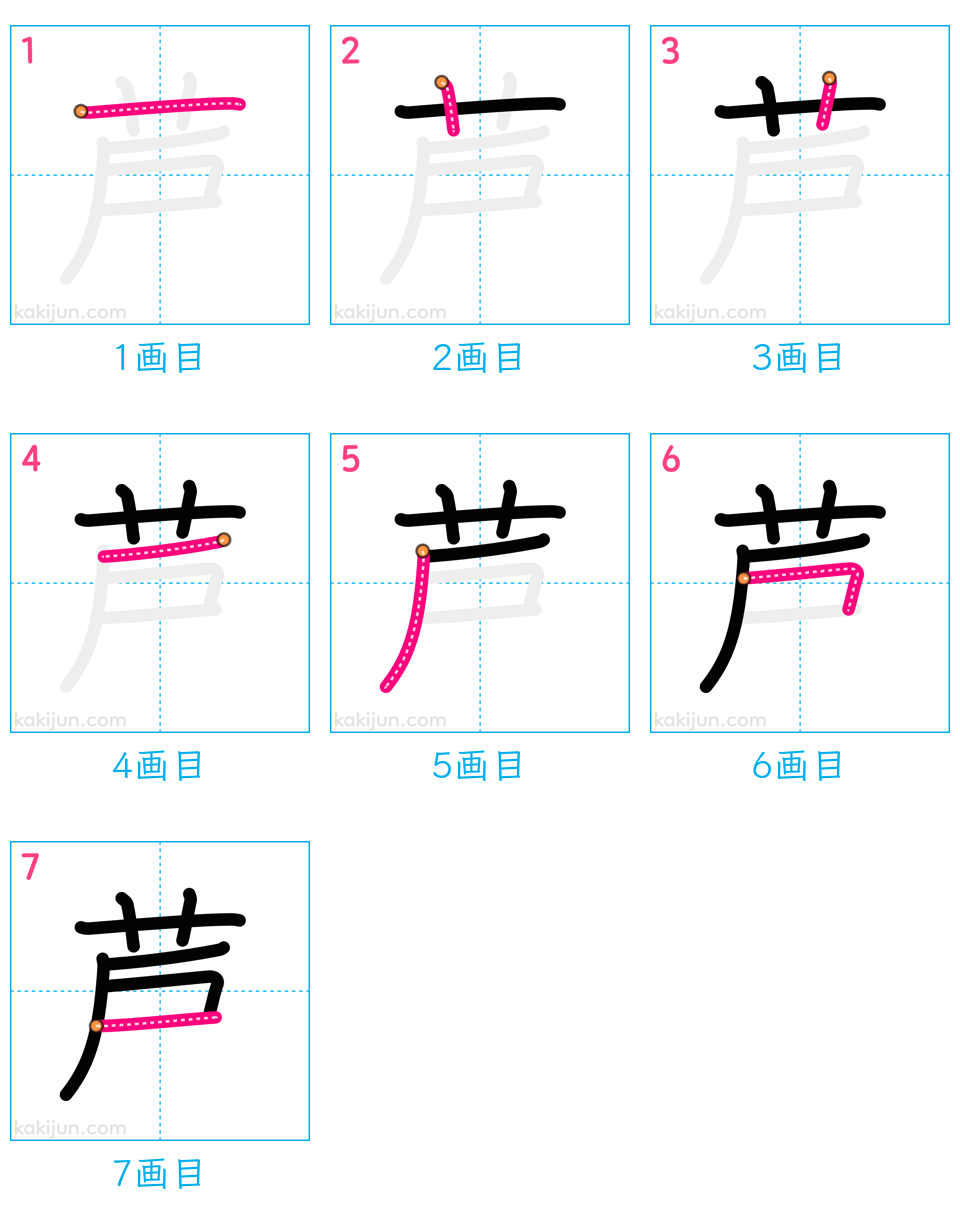 「芦」の書き順（画数）