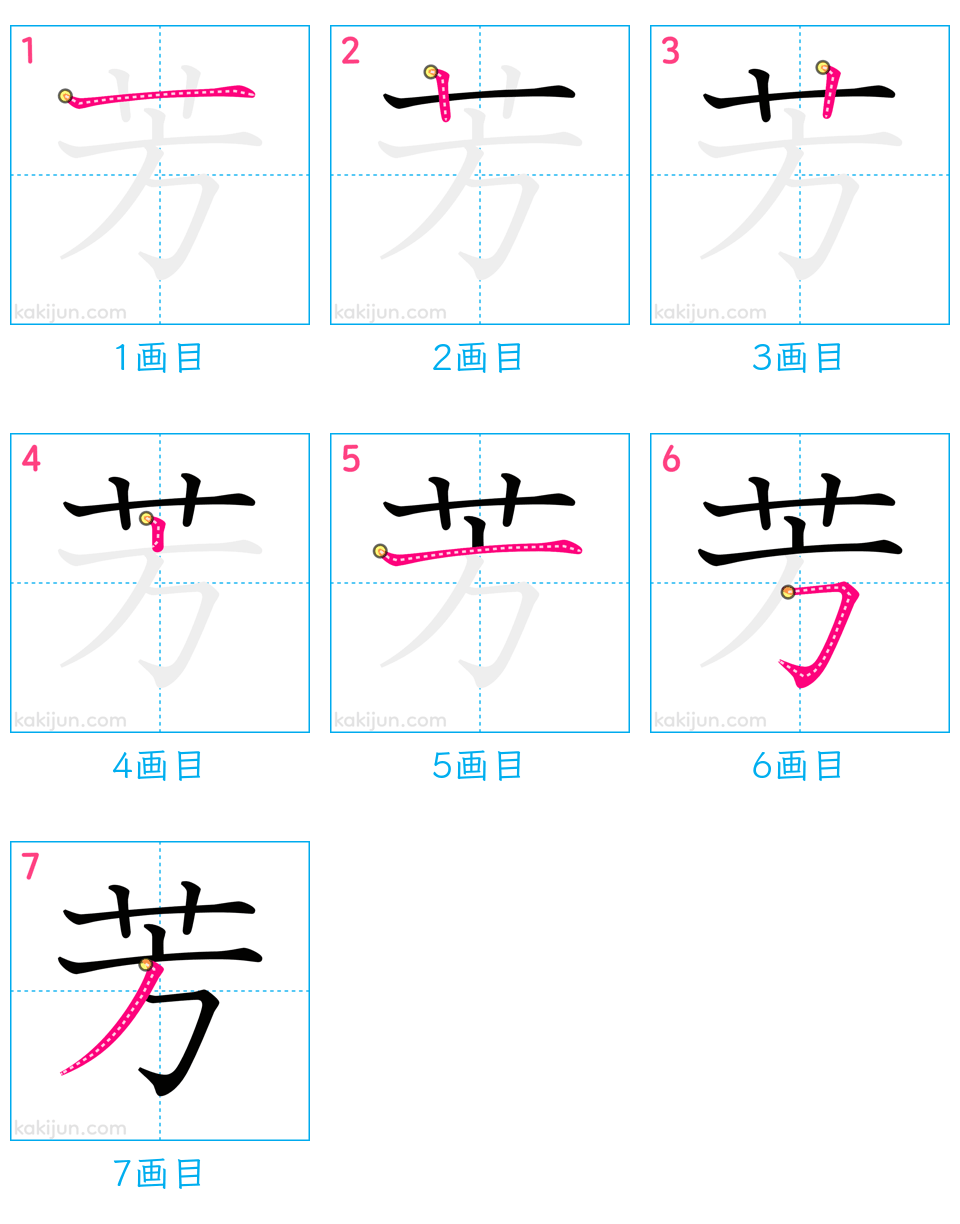 「芳」の書き順（画数）