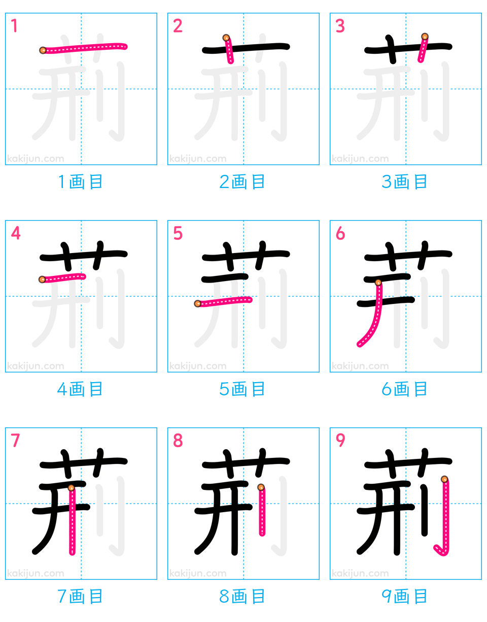 「荊」の書き順（画数）