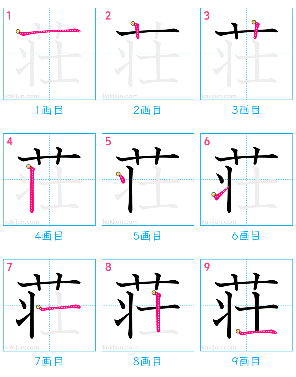 「荘」の書き順（画数）