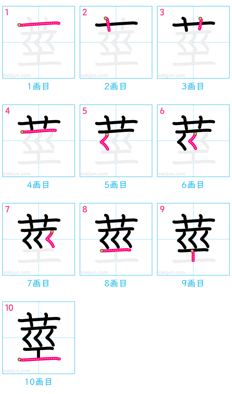 「莖」の書き順（画数）