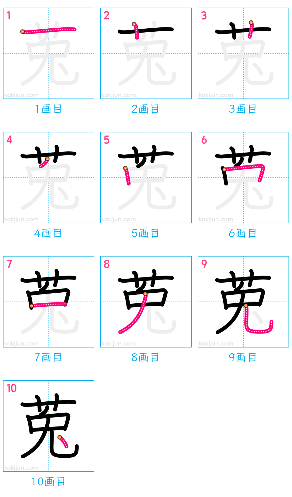 「莵」の書き順（画数）