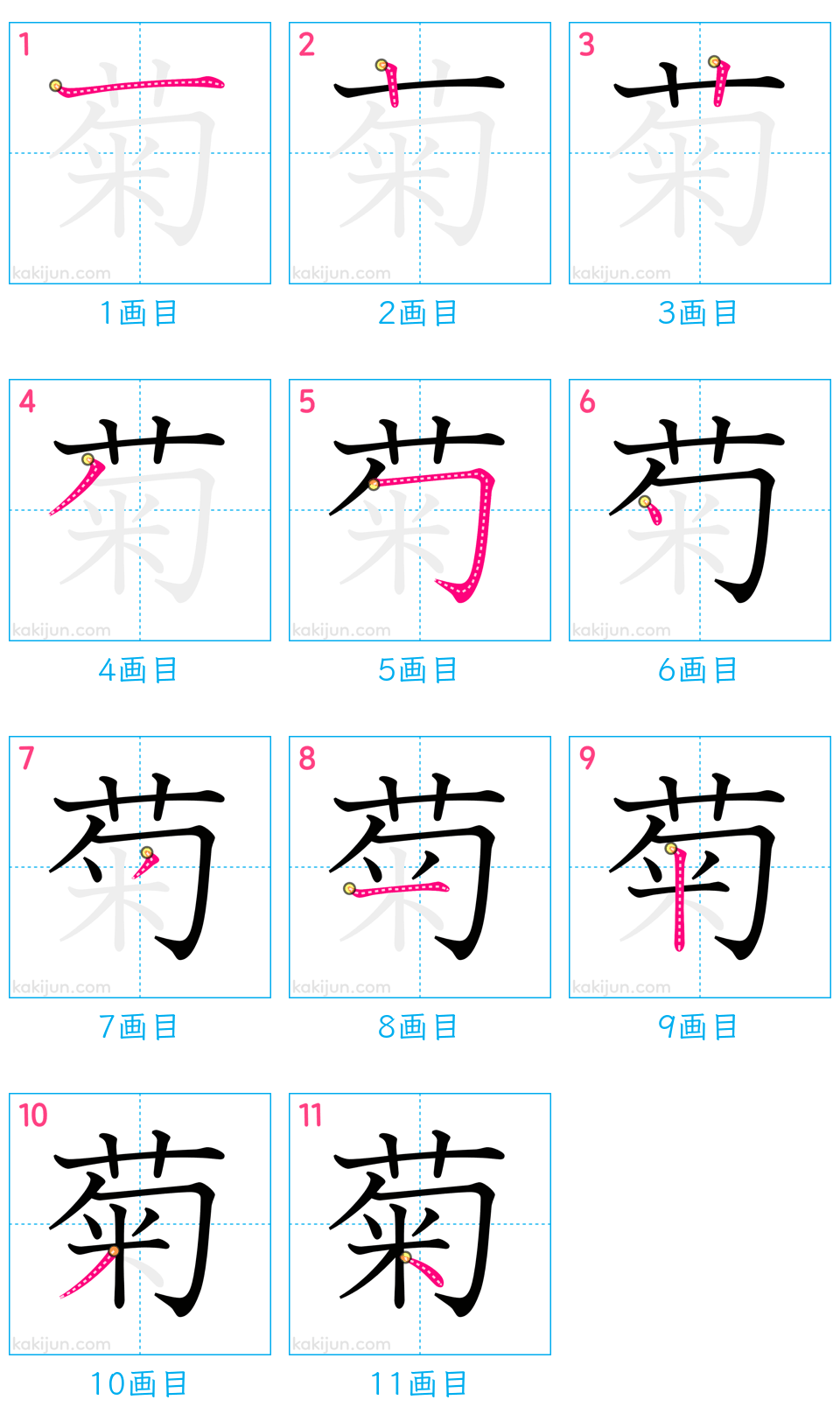 「菊」の書き順（画数）