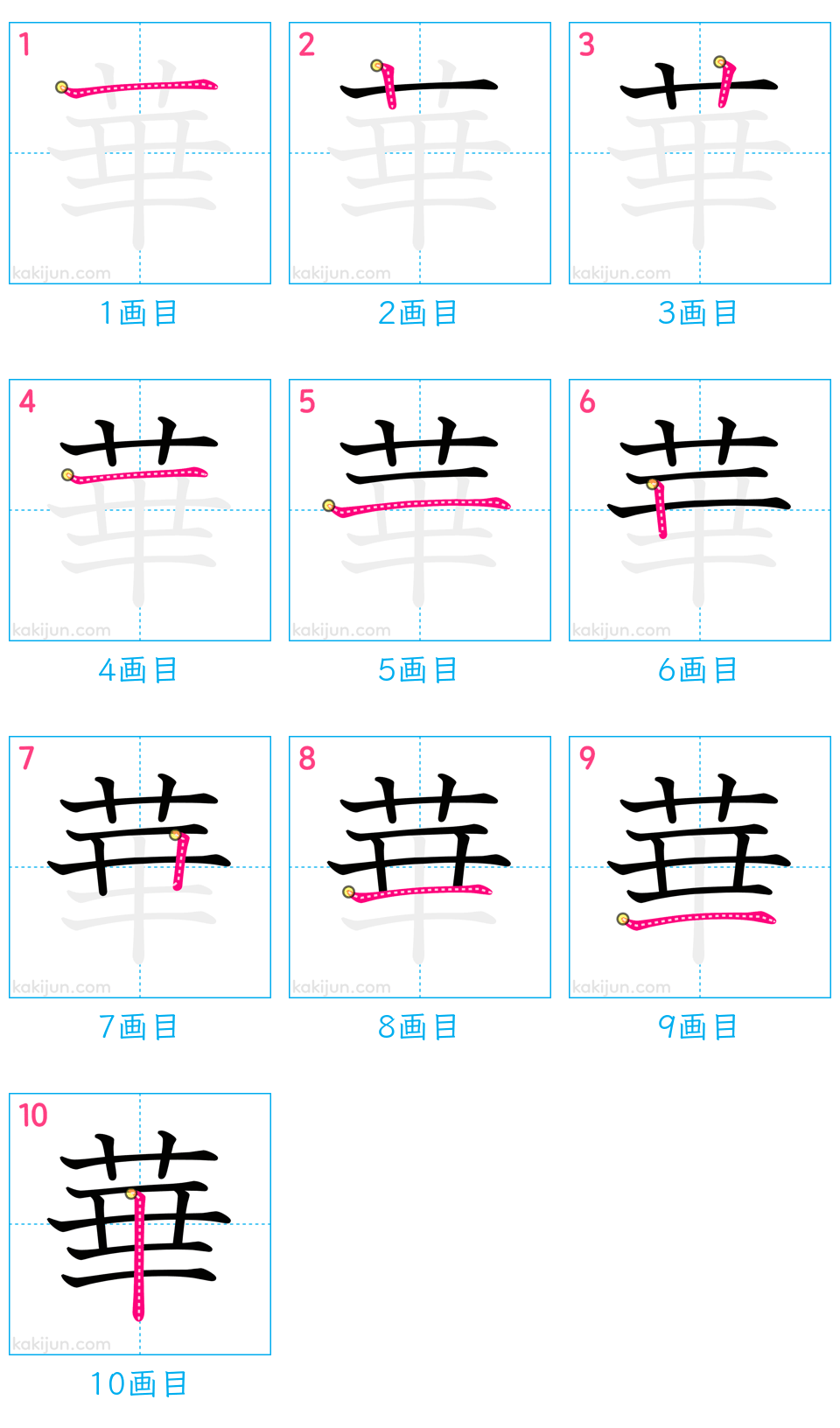 「華」の書き順（画数）