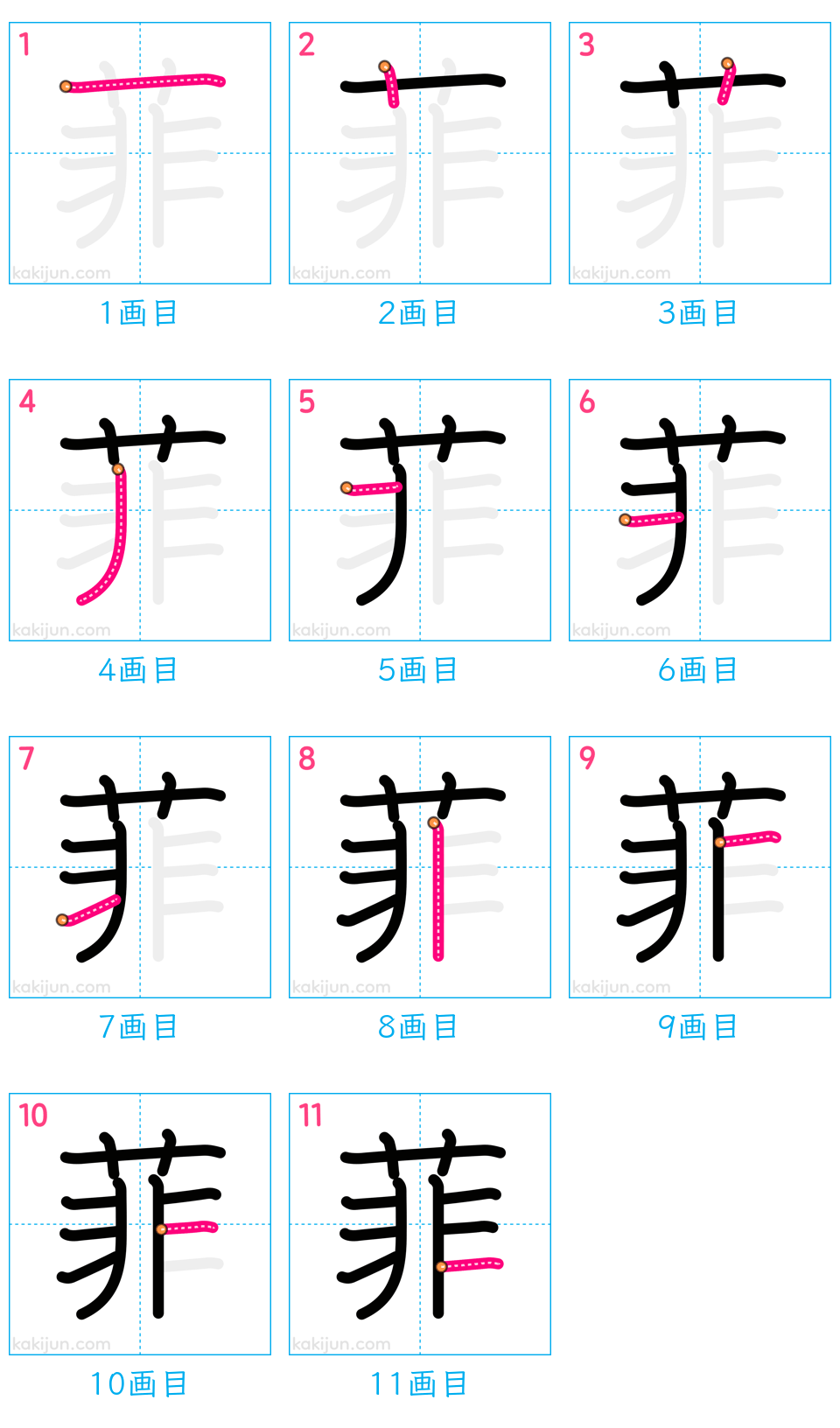 「菲」の書き順（画数）