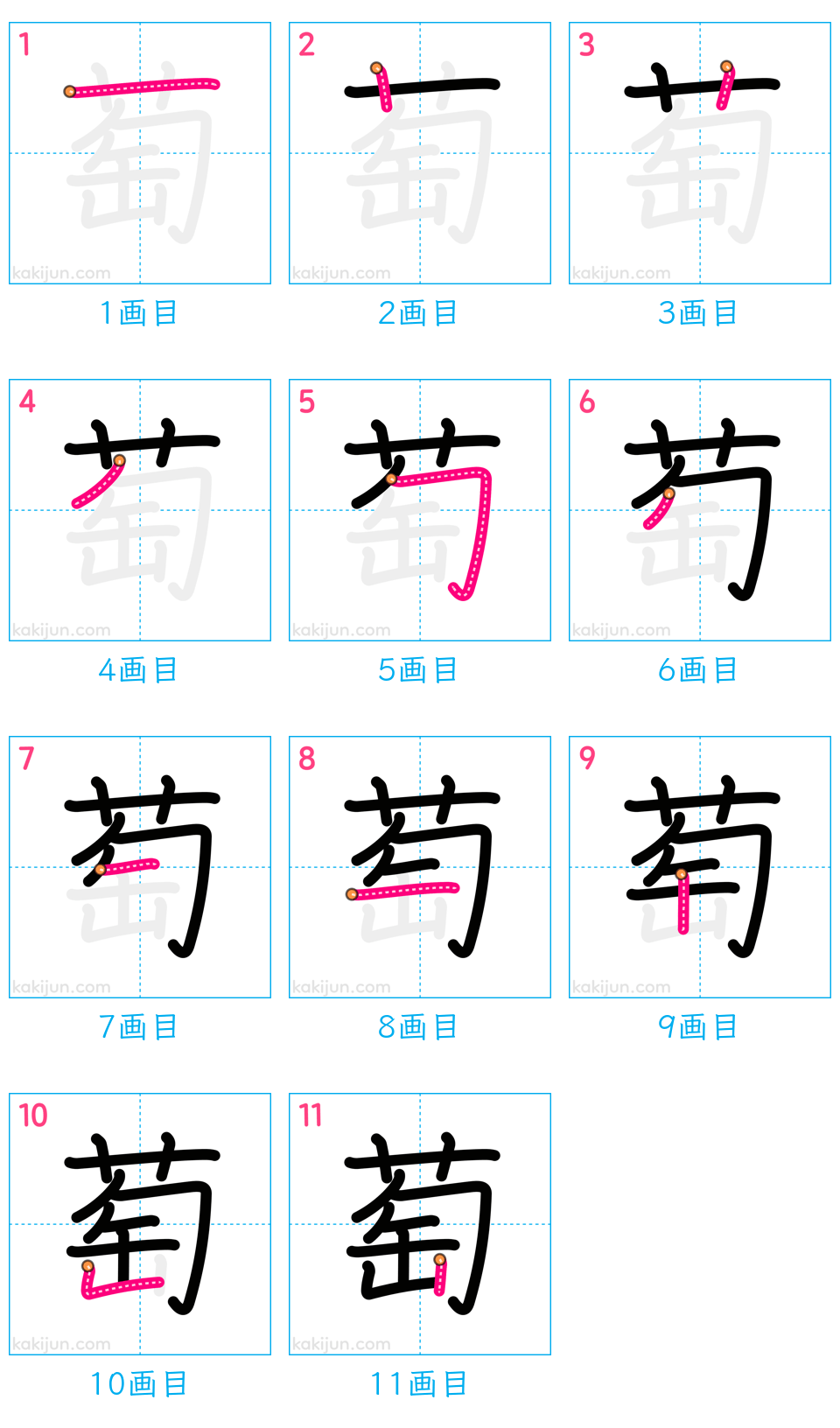 「萄」の書き順（画数）