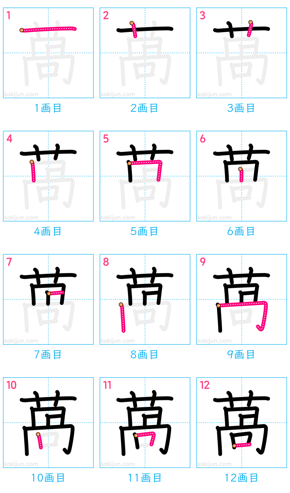 「萵」の書き順（画数）