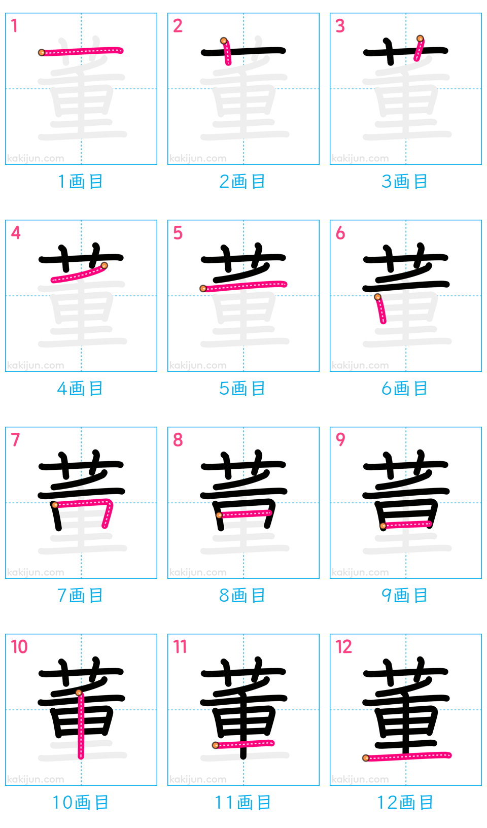 「董」の書き順（画数）