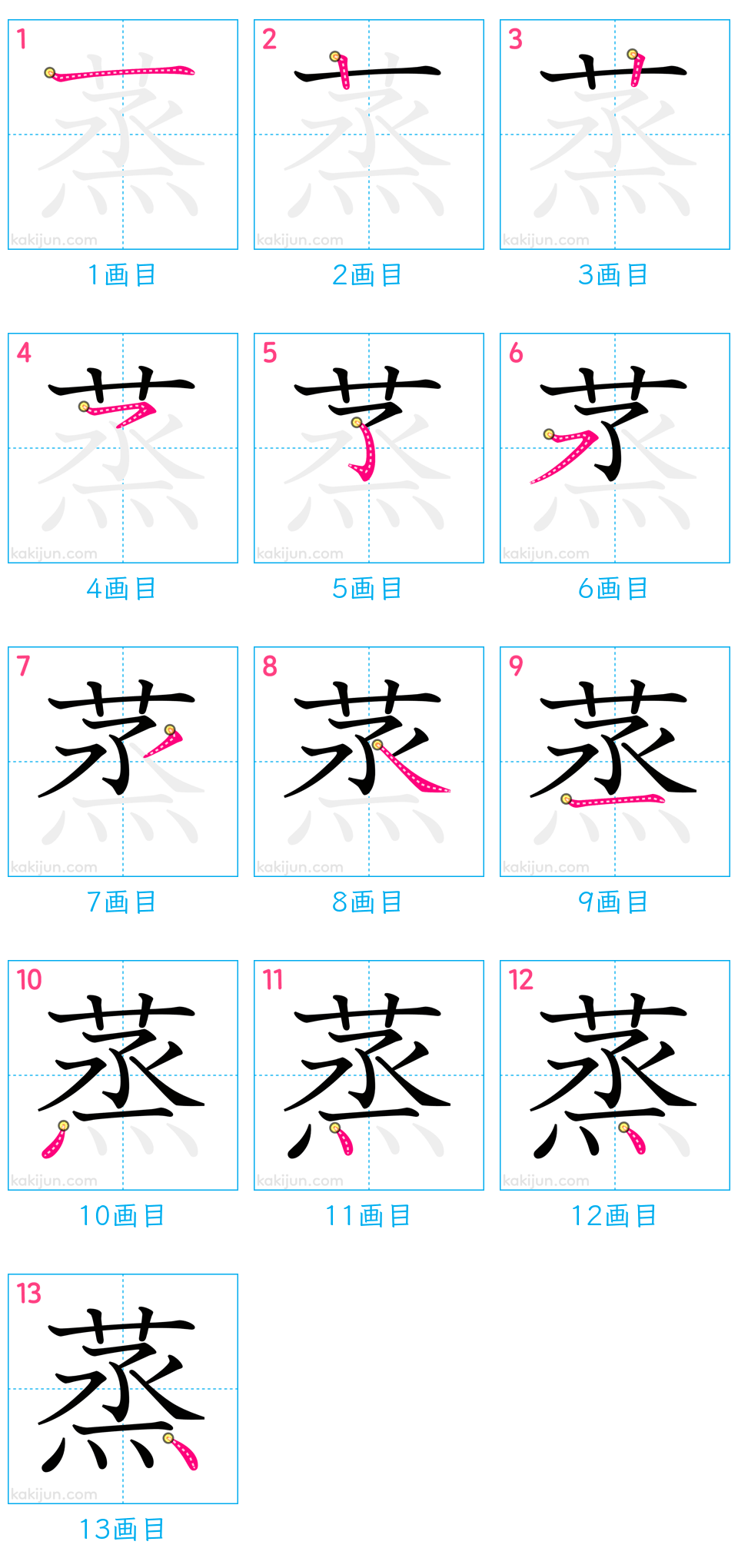 「蒸」の書き順（画数）