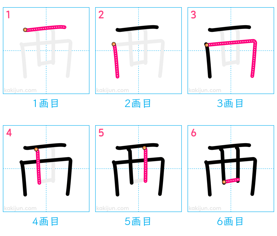 「襾」の書き順（画数）