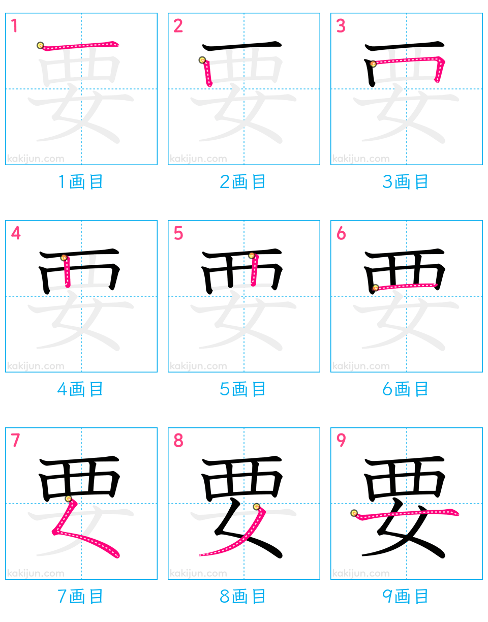 「要」の書き順（画数）