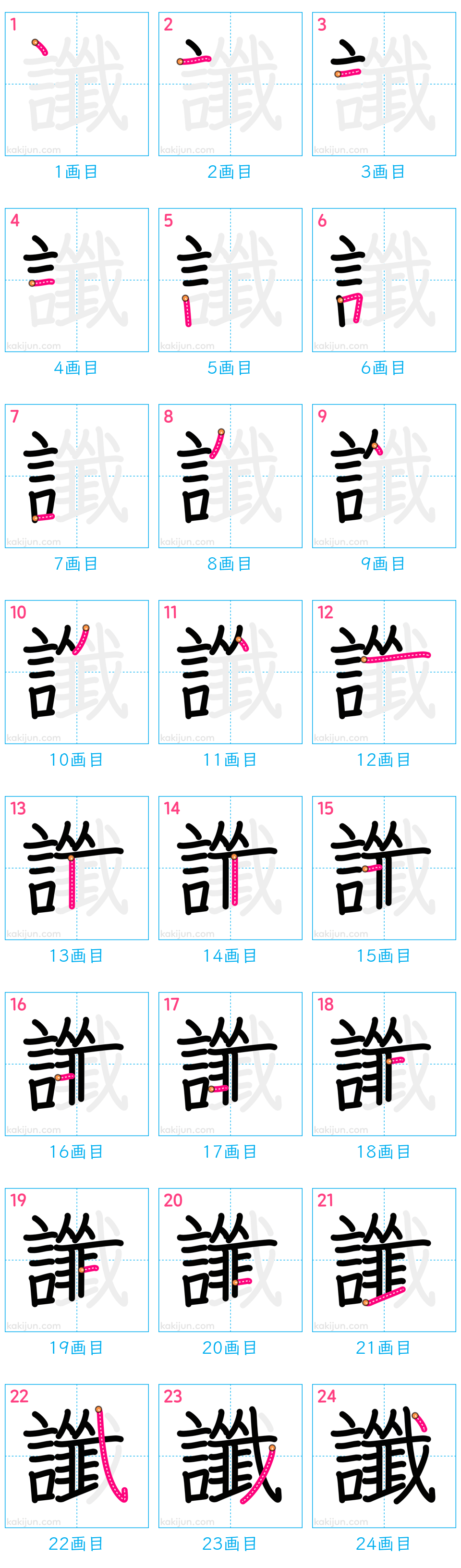 「讖」の書き順（画数）