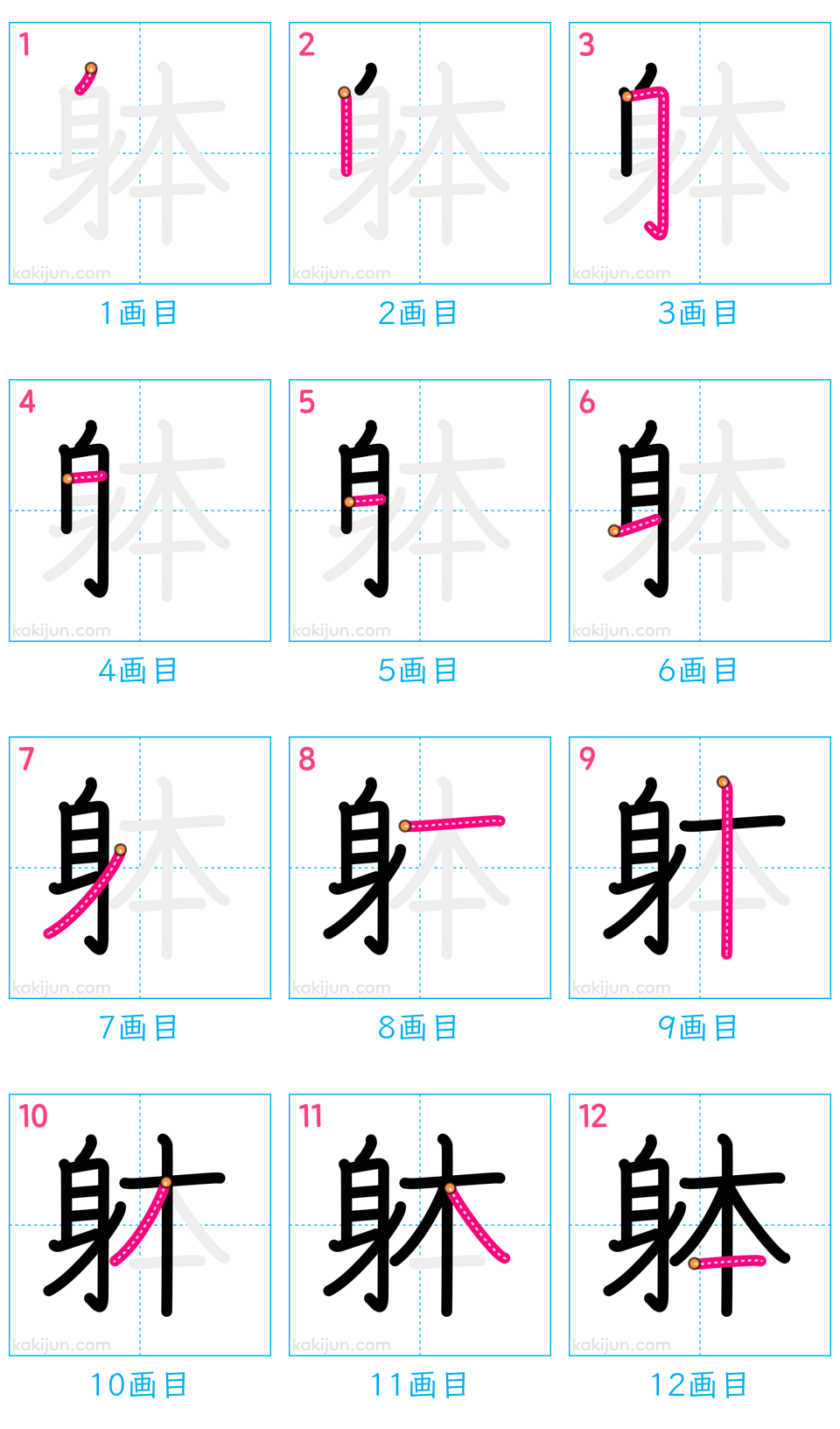 「躰」の書き順（画数）