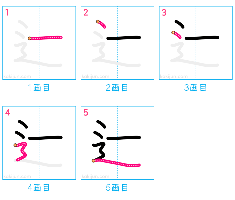 「辷」の書き順（画数）