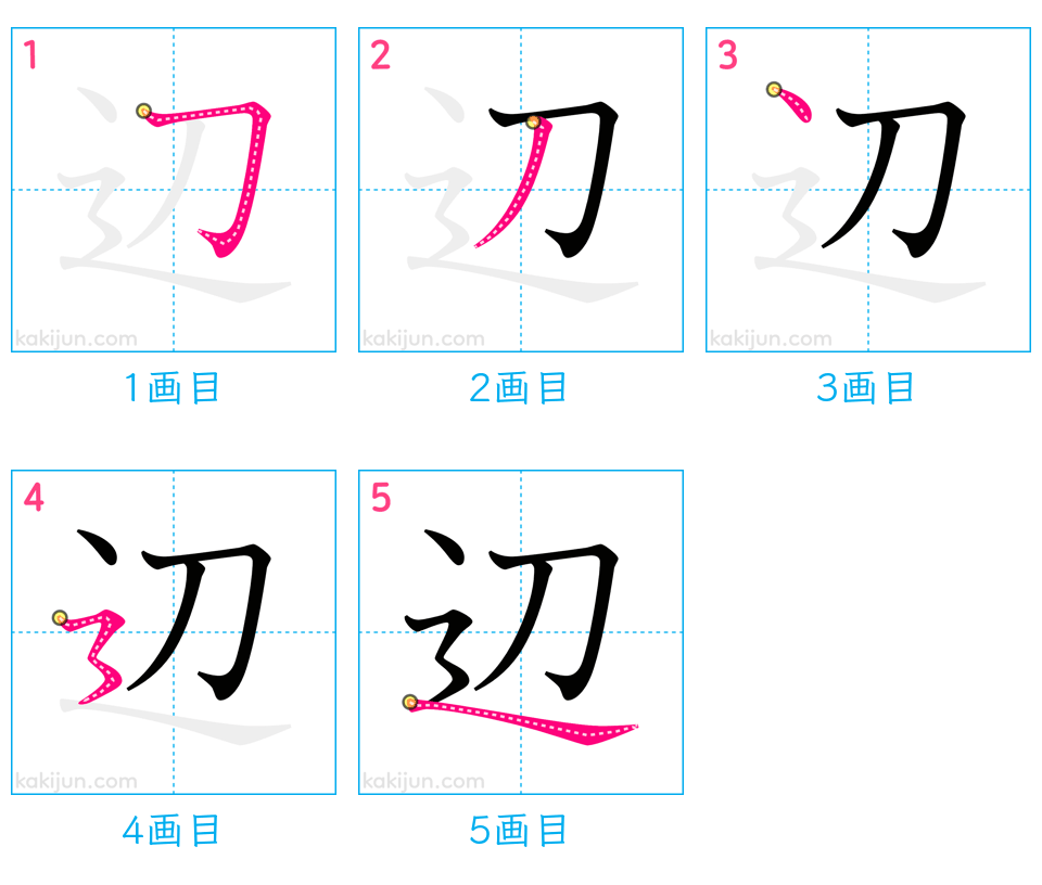 「辺」の書き順（画数）