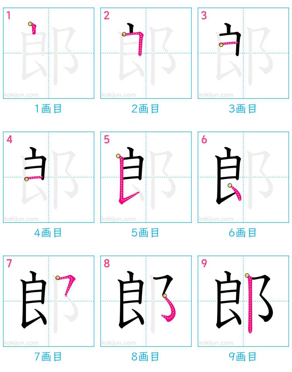 「郎」の書き順（画数）