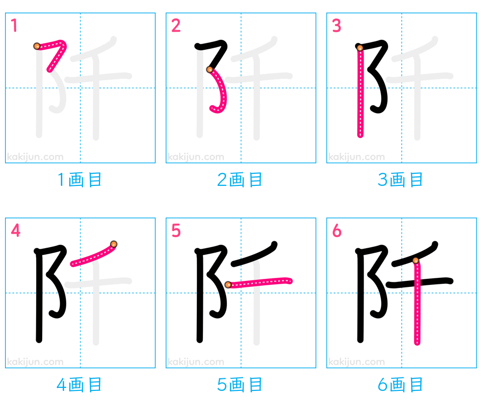 「阡」の書き順（画数）