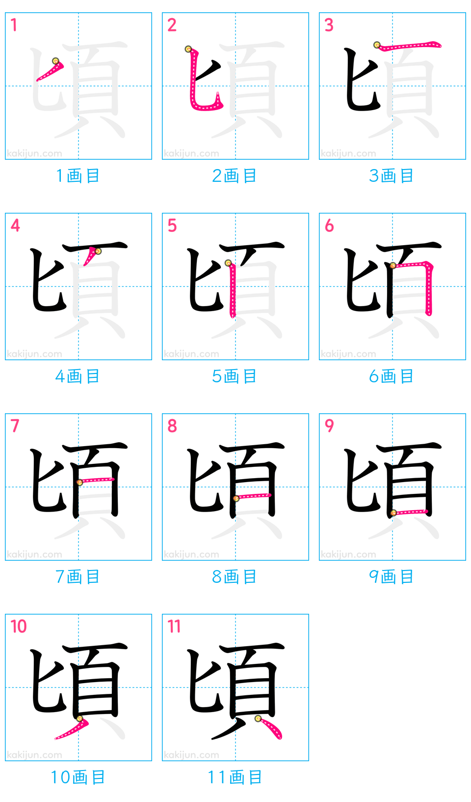 「頃」の書き順（画数）