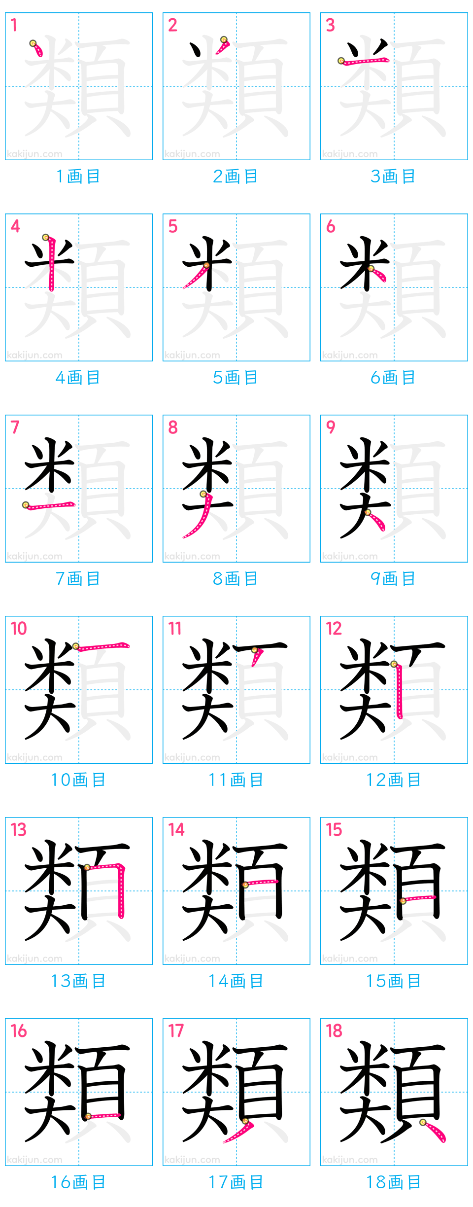 「類」の書き順（画数）