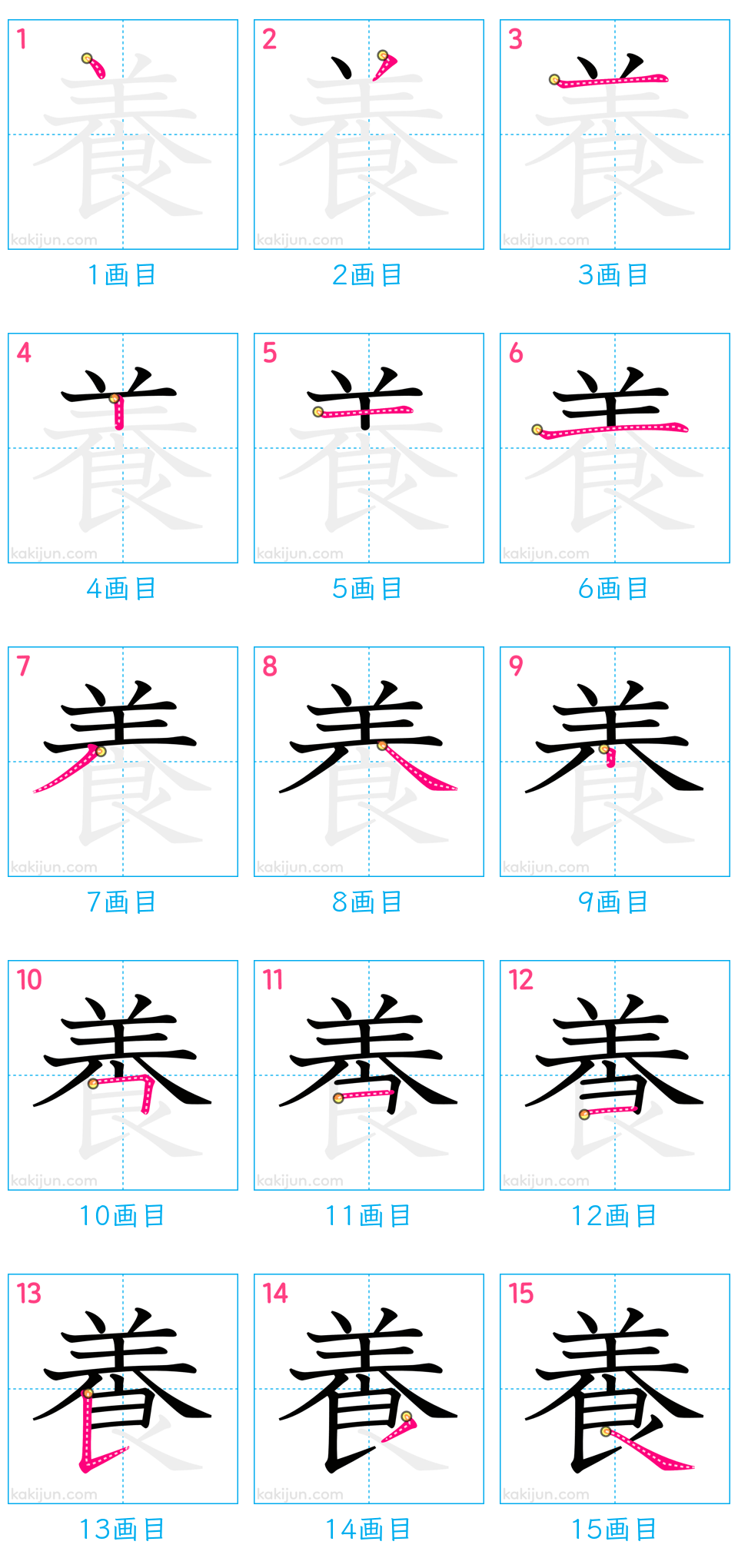 「養」の書き順（画数）